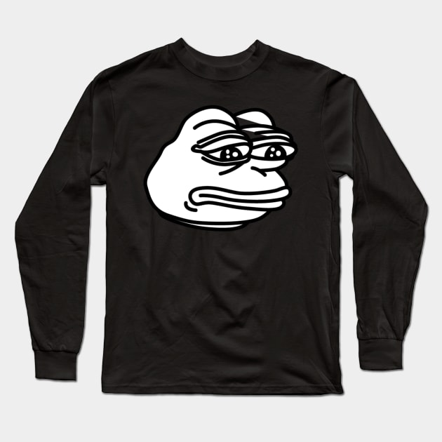 Black and White Sad Pepe Long Sleeve T-Shirt by YourRequests